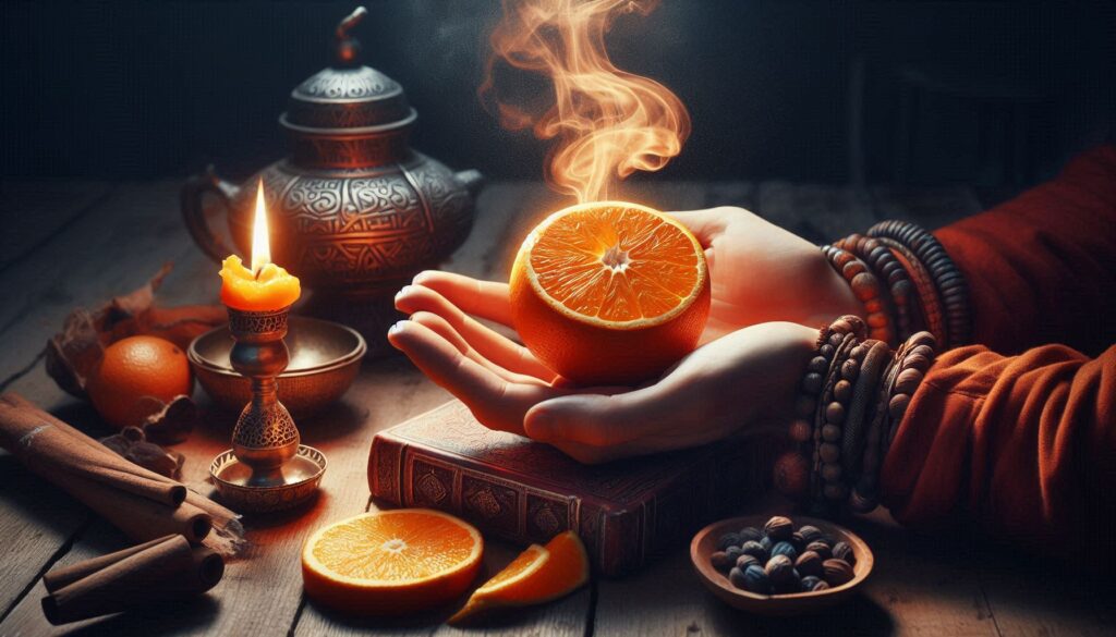 Why are oranges often used in spiritual practices