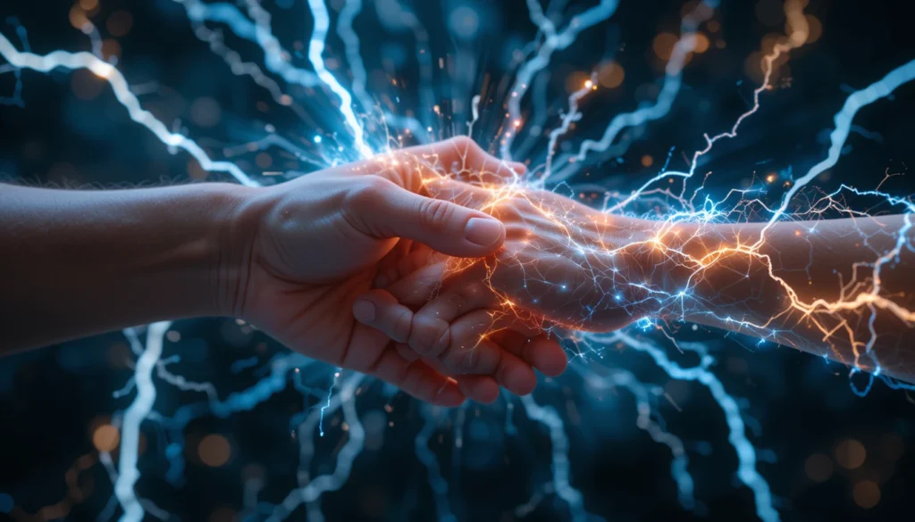 What is the significance of feeling an electric connection when touching someone