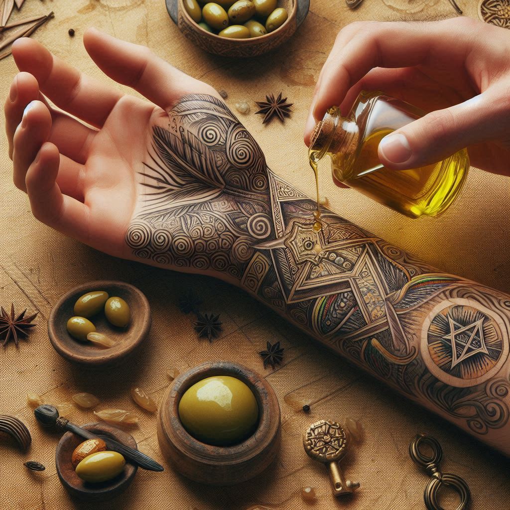 What is the deeper spiritual meaning behind applying olive oil on the wrist