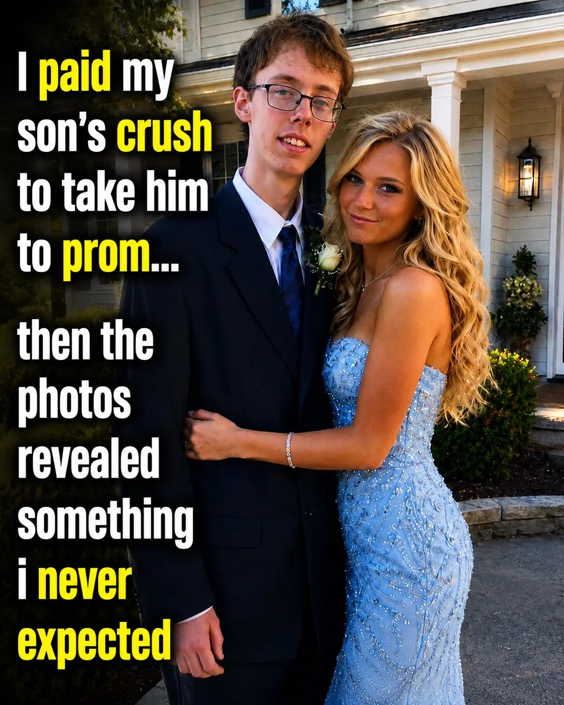 i paid my son’s crush to take him to prom… then the photos revealed something i never expected