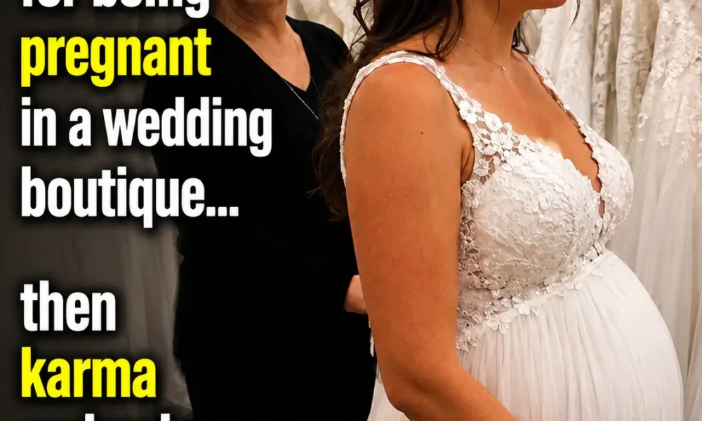 she was humiliated for being pregnant in a wedding boutique… then karma arrived within minutes